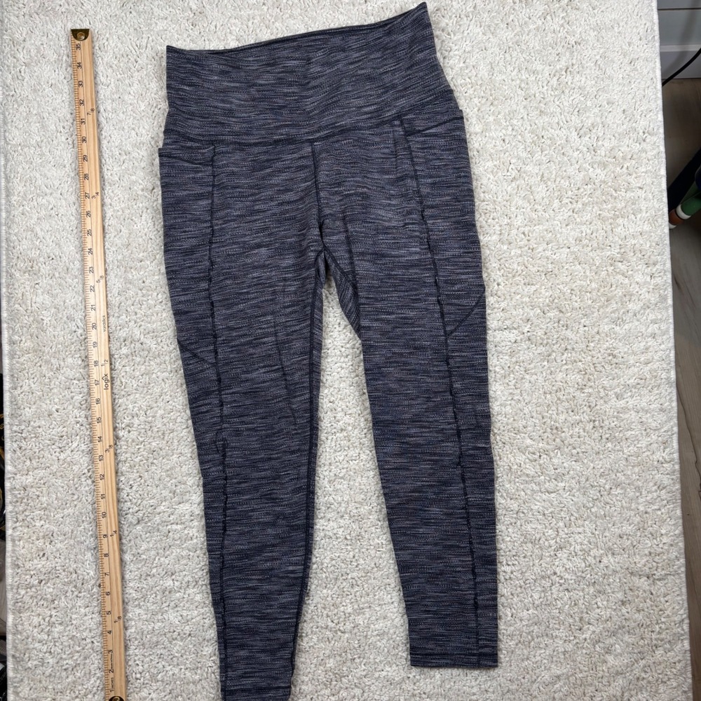 CALIA Women Gray Space Dye High Waisted Athletic‎ Leggings with Pockets Size L